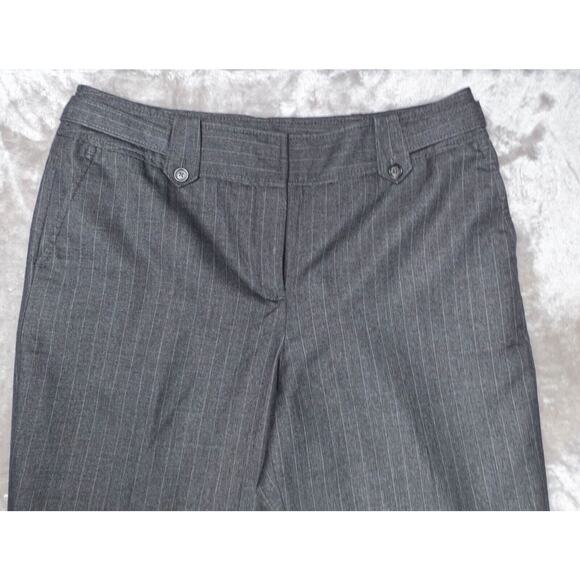 Express Editor Gray Pinstripe Straight Leg Pants Curvy Fit Womens Size 10 - Picture 5 of 15